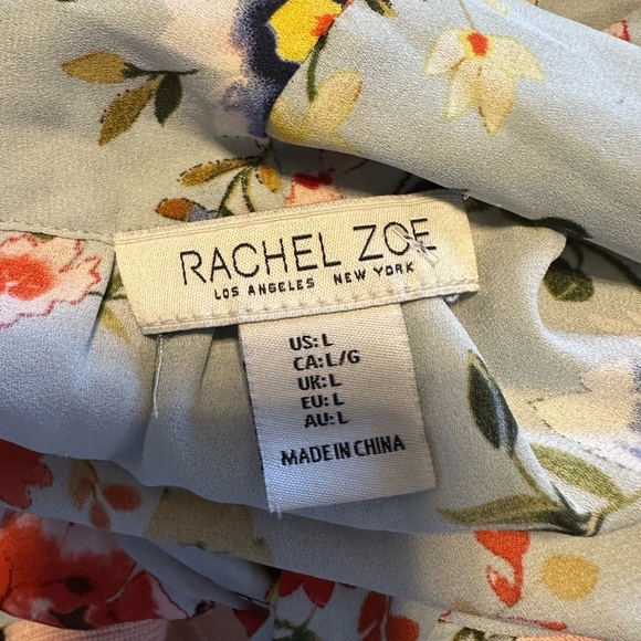 Rachel Zoe floral short sleeve tie front button down top - Picture 4 of 4